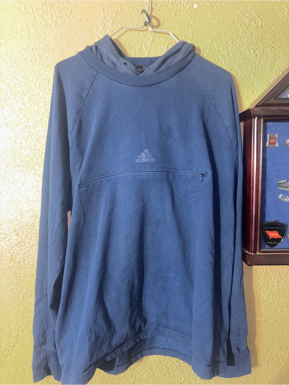 adidas Navy Blue Hooded Sweatshirt